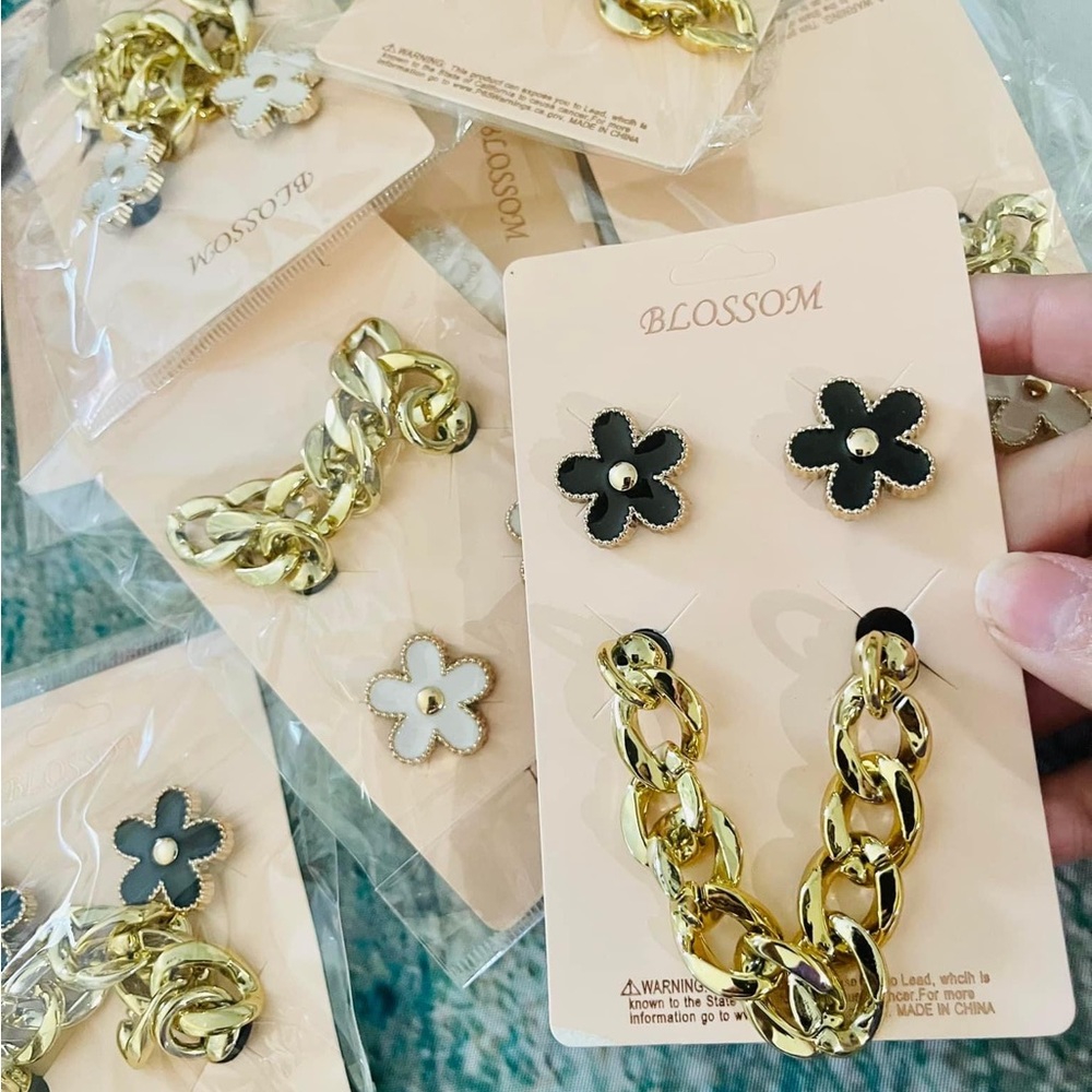 Brand New Floral & Chain Croc Charm